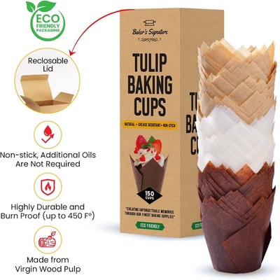 Trazadores de líneas de Tulip Baking Paper Cup Cupcake del trazador de líneas del mollete 7,7 x 3,5 x 3,3 pulgadas