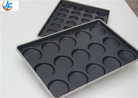 RK Bakeware China Foodservice15 Cavity Aluminizado Hamburger Bun Baking Tray Glazed Telfon