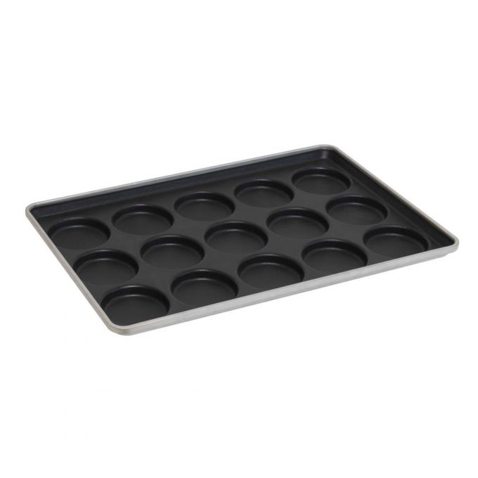 Rk Bakeware China-41005 Glazed Aluminized Steel 12 Mold 5.09 Oz. Individual Hamburger Bun / Muffin Top / Cookie Pan