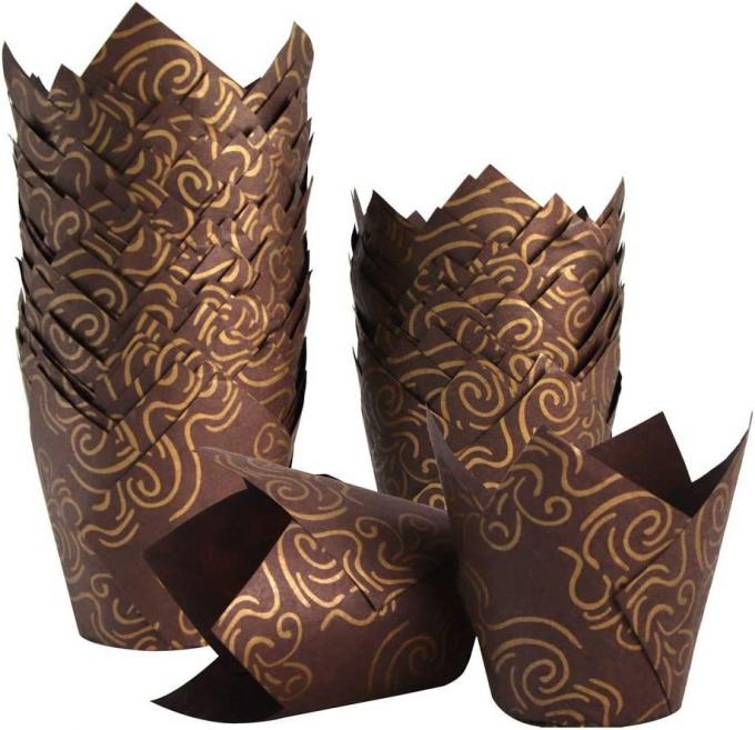 Envolturas de papel de la magdalena del papel del trazador de líneas del mollete de las tazas de Rk que cuecen Bakeware China Tulip Paper Cupcake Liners Paper