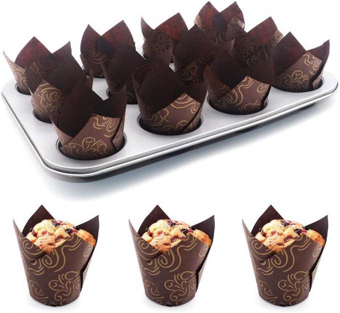 Envolturas de papel de la magdalena del papel del trazador de líneas del mollete de las tazas de Rk que cuecen Bakeware China Tulip Paper Cupcake Liners Paper