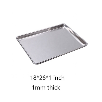 Bandeja rectangular de alambre en el borde de 26*18 pulgadas y 1mm de espesor, bandeja para hornear de aleación de aluminio, bandeja para horno con alambre en el borde, bandeja plana para hornear de metal