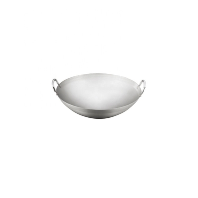 40*12 Cm comercial doble oreja Wok quemador utensilios de cocina utensilios de cocina antiadherente acero al carbono grande para restaurantes