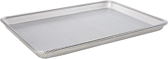 Bandeja para pizza de aluminio plateado de 0,4 mm Caja fuerte para horno y fácil de limpiar