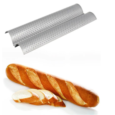 RK Bakeware China Foodservice NSF Perforado 3 Slot Baguette Bandeja para hornear Pan francés Pan