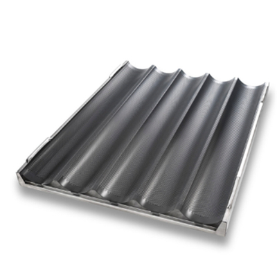 RK Bakeware China Foodservice NSF Durashield Coating Bandeja de baguette Tablock apilable de 5 canales