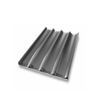 RK Bakeware China Servicio de alimentos NSF 800X600 Durashield Coating Channel Baguette Tray