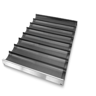 RK Bakeware China Servicio de alimentos NSF 800X600 Durashield Coating Channel Baguette Tray