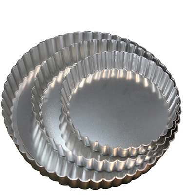 Rk Bakeware China - Molde para quiche estriado de base suelta de aluminio anodizado duro
