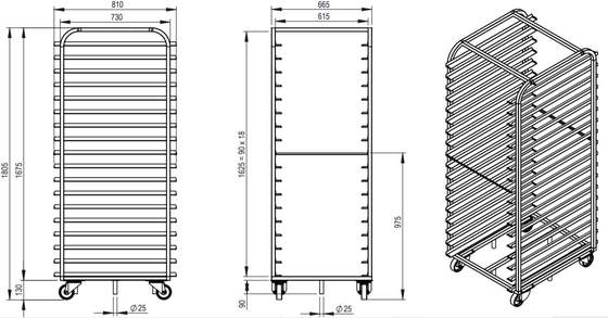 Rk Bakeware China-Flatpack Rejilla de horno doble de acero inoxidable