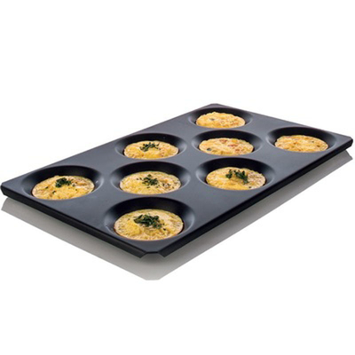 Rk Bakeware China-Gastronorm Gn 1/1 Bandeja de Aluminio Antiadherente 530X325mm con 8 Moldes para Huevos