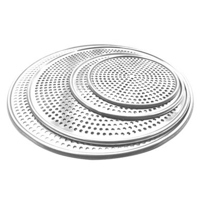 Bandeja para pizza de aluminio perforada redonda de 13 pulgadas Bandeja para pizza perforada con agujeros Bandeja para hornear