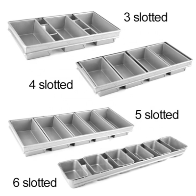 Bandeja para hornear de acero y aluminio antiadherente con 3 ranuras, bandeja para hornear con 3 correas, molde para pan, caja para hornear tostadas