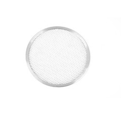 Bandeja de pizza de malla redonda comercial de 18 pulgadas, bandeja perforada para pizza, bandeja para hornear, bandeja para hornear, pantalla de aluminio para pizza