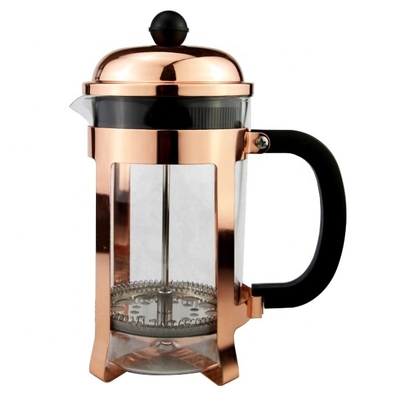 Acero inoxidable del émbolo del café del oro de Rose caliente de la prensa francesa del vidrio del alto borosilicato del Amazonas