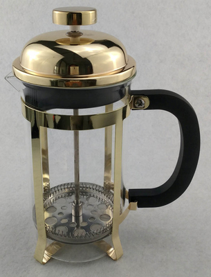 Acero inoxidable del émbolo del café del oro de Rose caliente de la prensa francesa del vidrio del alto borosilicato del Amazonas