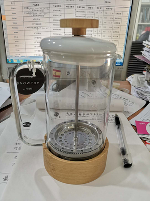 Acero inoxidable del émbolo del café del oro de Rose caliente de la prensa francesa del vidrio del alto borosilicato del Amazonas