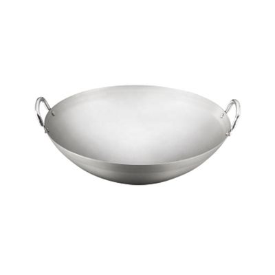 Utensilios de cocina comerciales de 50x14cm, utensilios de cocina antiadherentes de acero al carbono, quemador chino grande de Wok de doble oreja para restaurantes