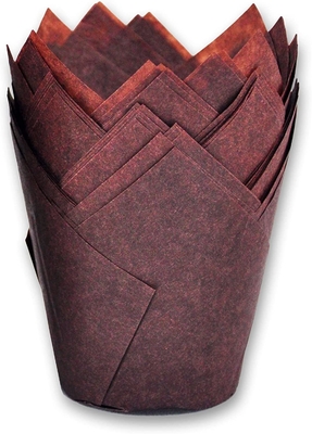 Pergamino de Brown del abrigo del mollete del trazador de líneas de Tulip Baking Cup Paper Muffin