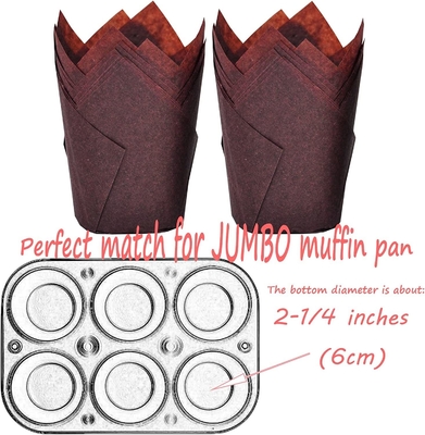 Pergamino de Brown del abrigo del mollete del trazador de líneas de Tulip Baking Cup Paper Muffin