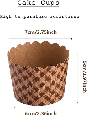 Categoría alimenticia de los trazadores de líneas del mollete de la magdalena de la taza de la torta de papel enorme de Kraft que cuece