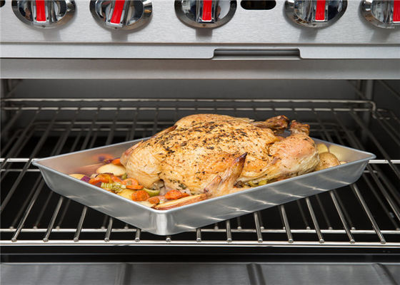 Bandeja para hornear segura para congelador de aluminio plateado para compradores B2B