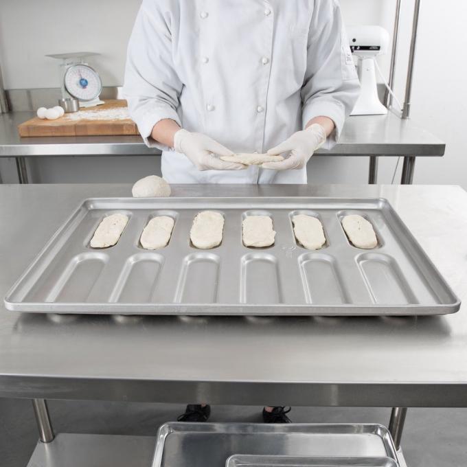 RK Bakeware China Foodservice NSF 0215 Acero aluminizado esmaltado Extremo redondeado Hoagie Bun Pan Bandeja para hornear pan de hamburguesa 3