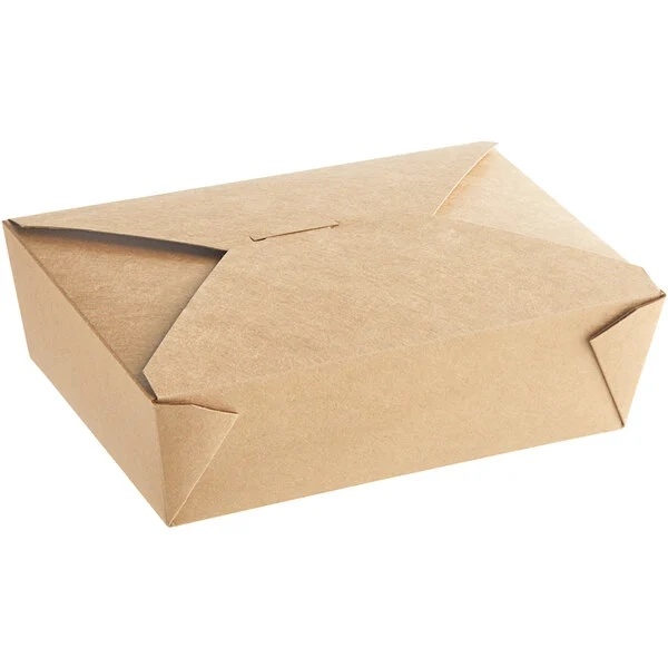 El papel doblado Microwavable doblado Microwavable de Kraft de la caja de la comida de la comida del almuerzo de Rk Bakeware China saca el envase